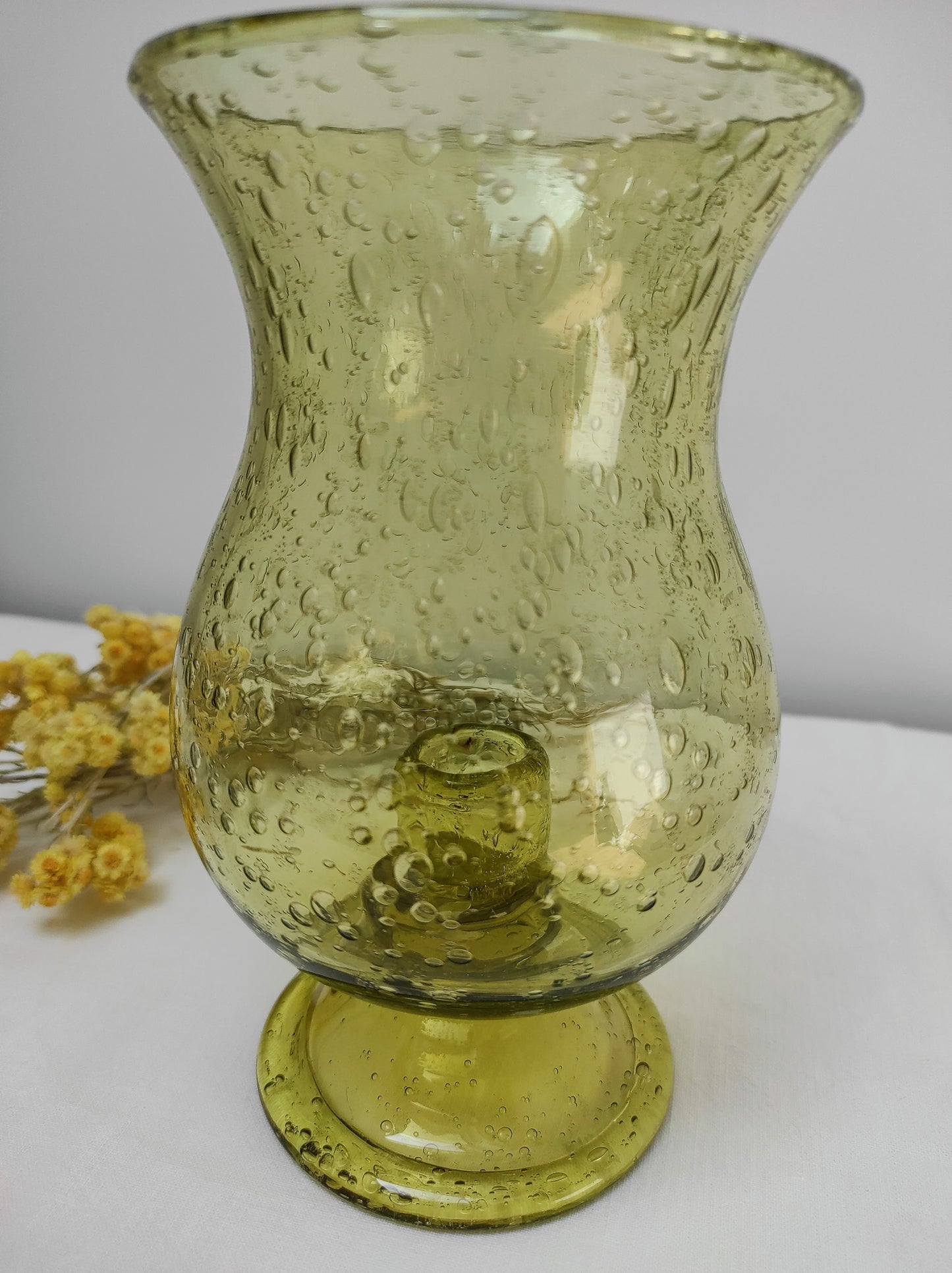 Bougeoir / photophore en verre soufflé Biot