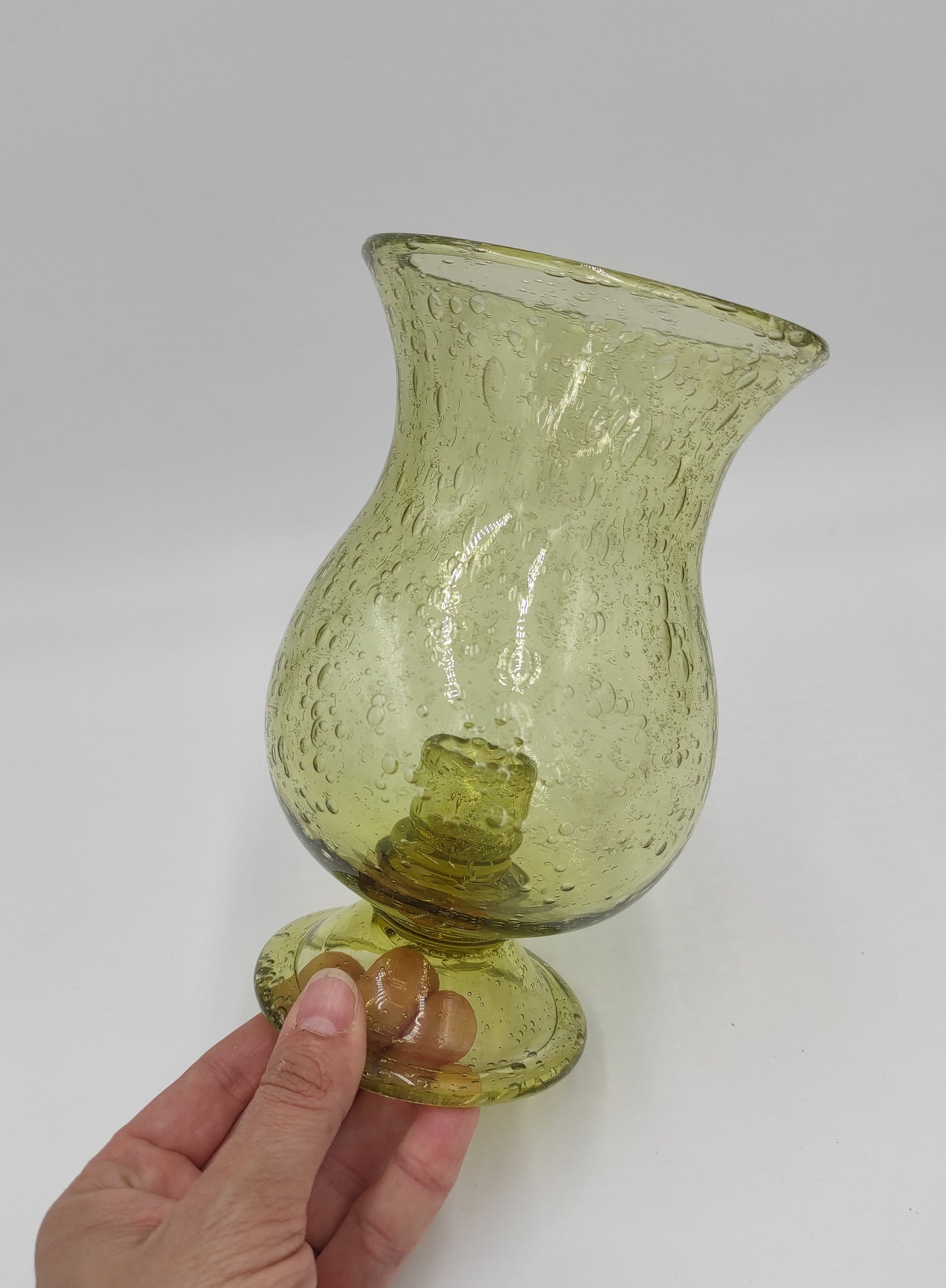 Bougeoir / photophore en verre soufflé Biot
