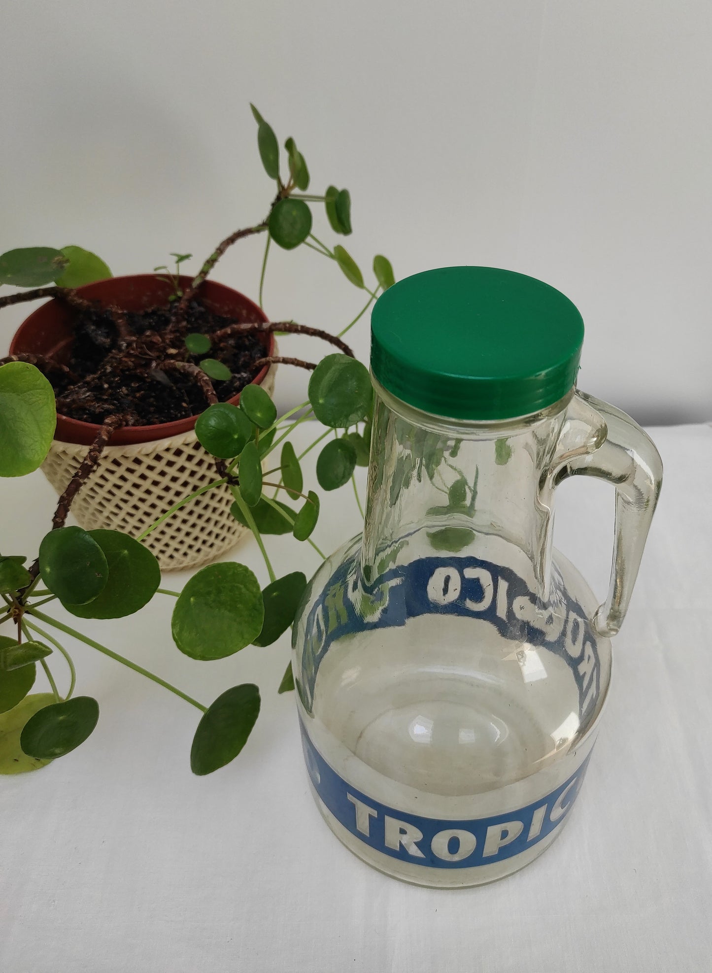 Pichet en verre publicitaire vintage Tropico
