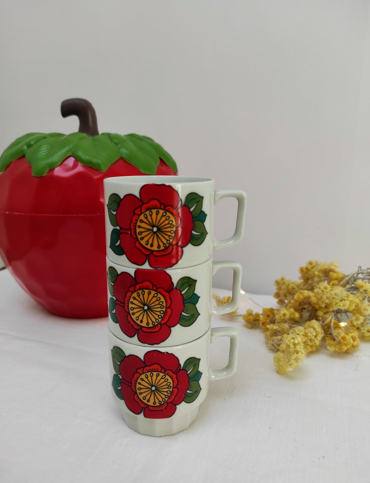 Set de 3 tasses à café en porcelaine Weidmann des années 70