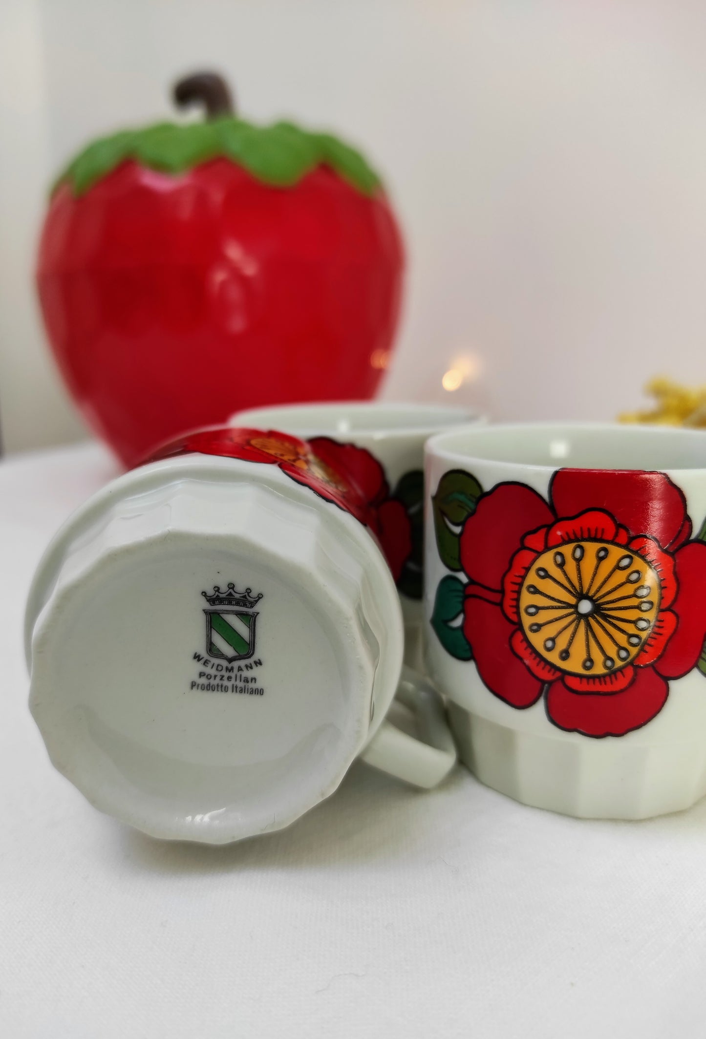 Set de 3 tasses à café en porcelaine Weidmann des années 70