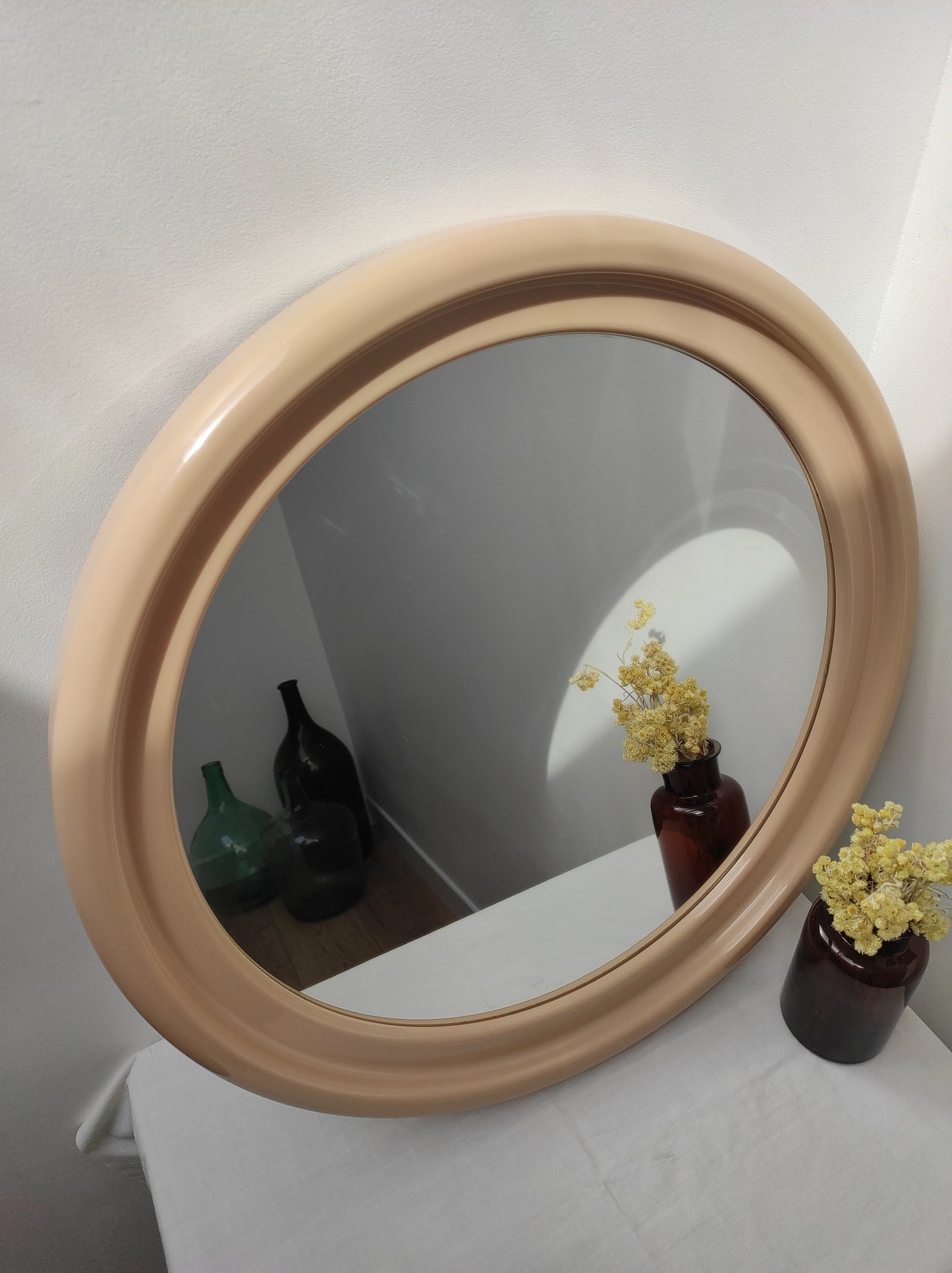Miroir vintage en plastique rond INTERPLASTIC