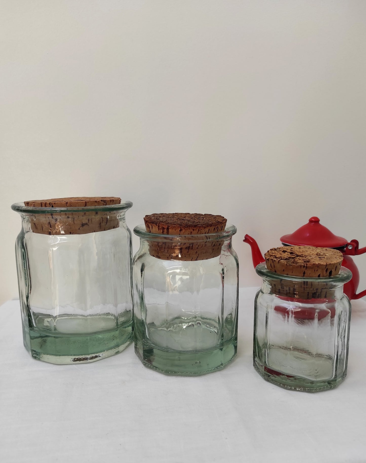 Bocal en verre vintage de 12 cm