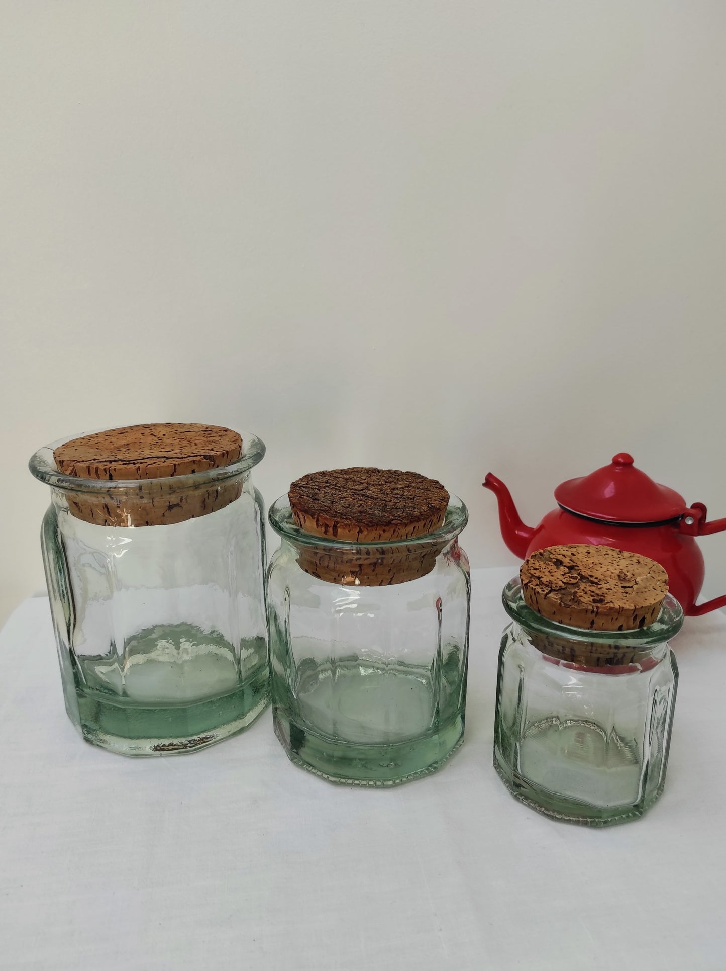 Bocal en verre vintage de 12 cm