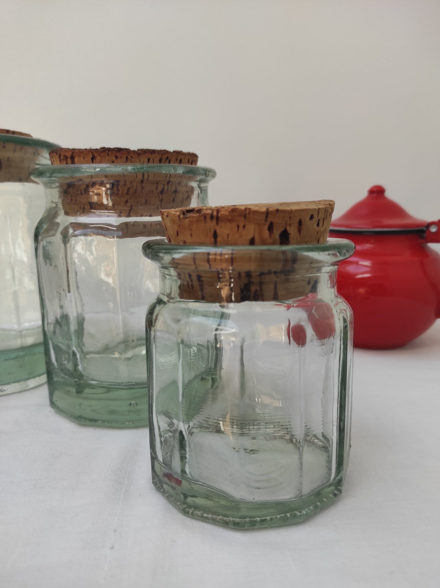 Bocal en verre vintage de 12 cm