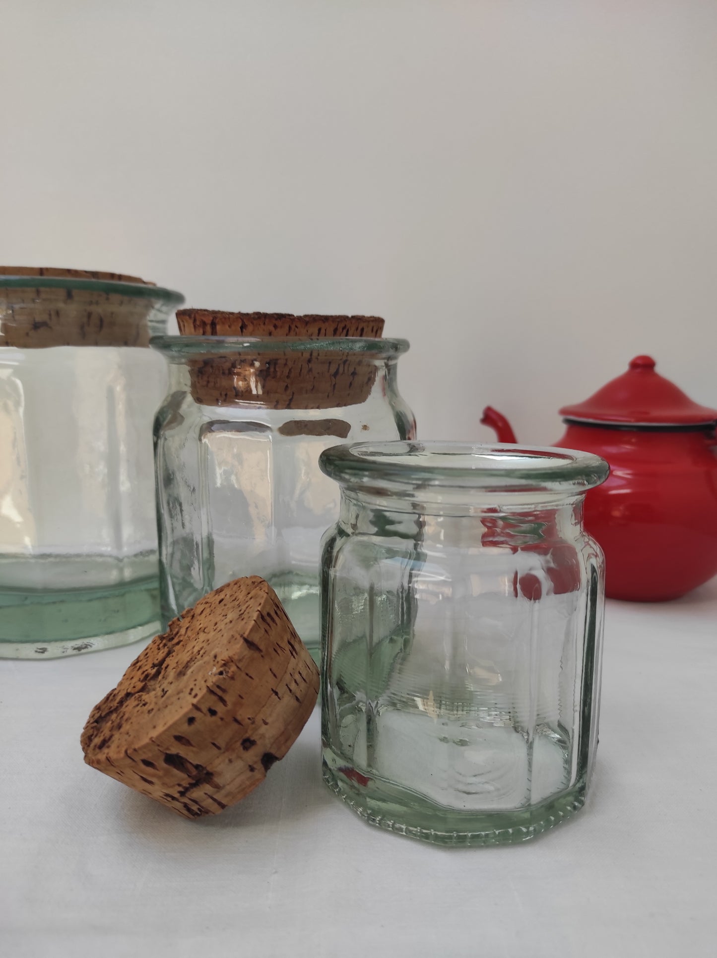 Bocal en verre vintage de 12 cm
