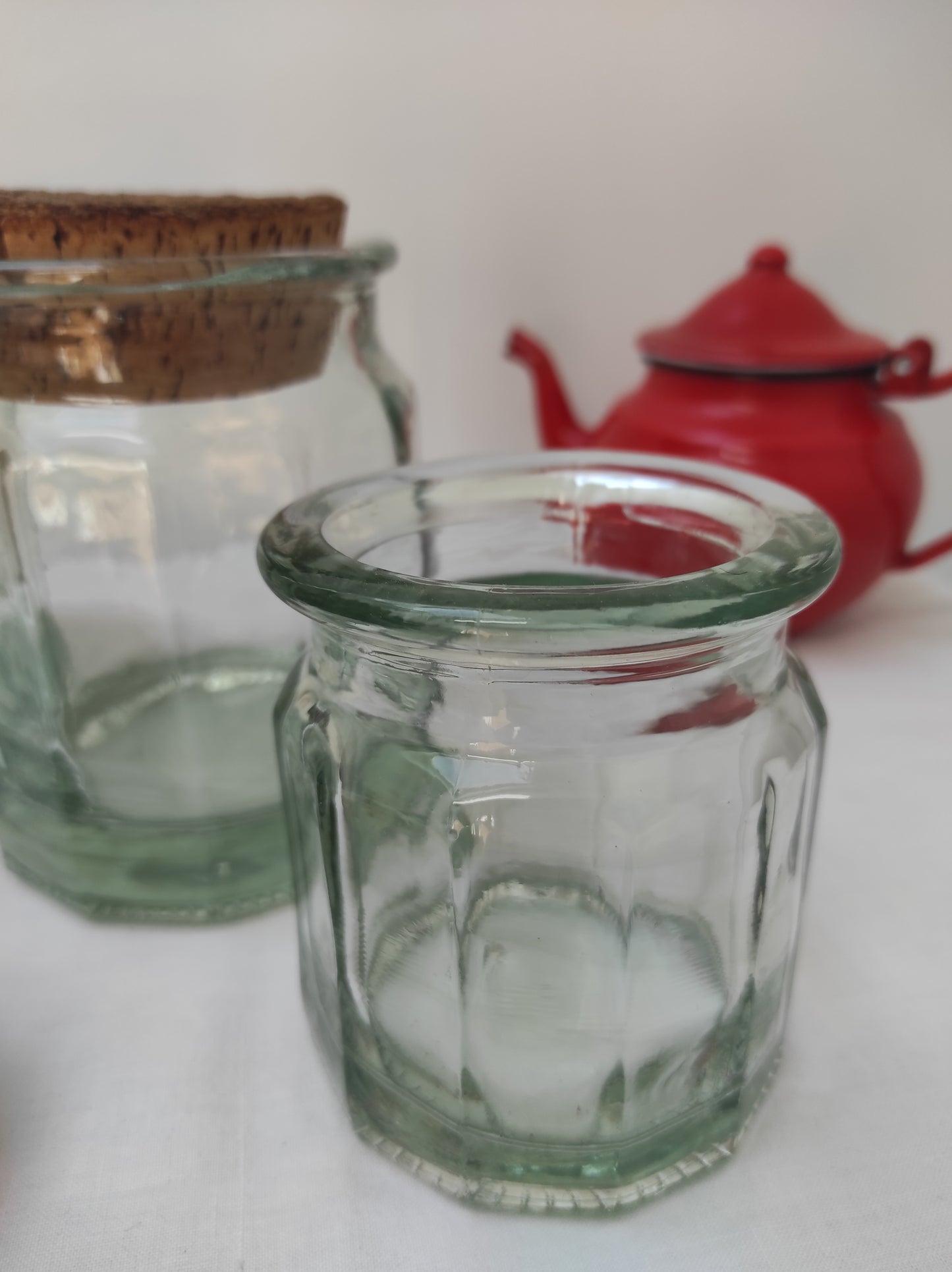 Bocal en verre vintage de 12 cm