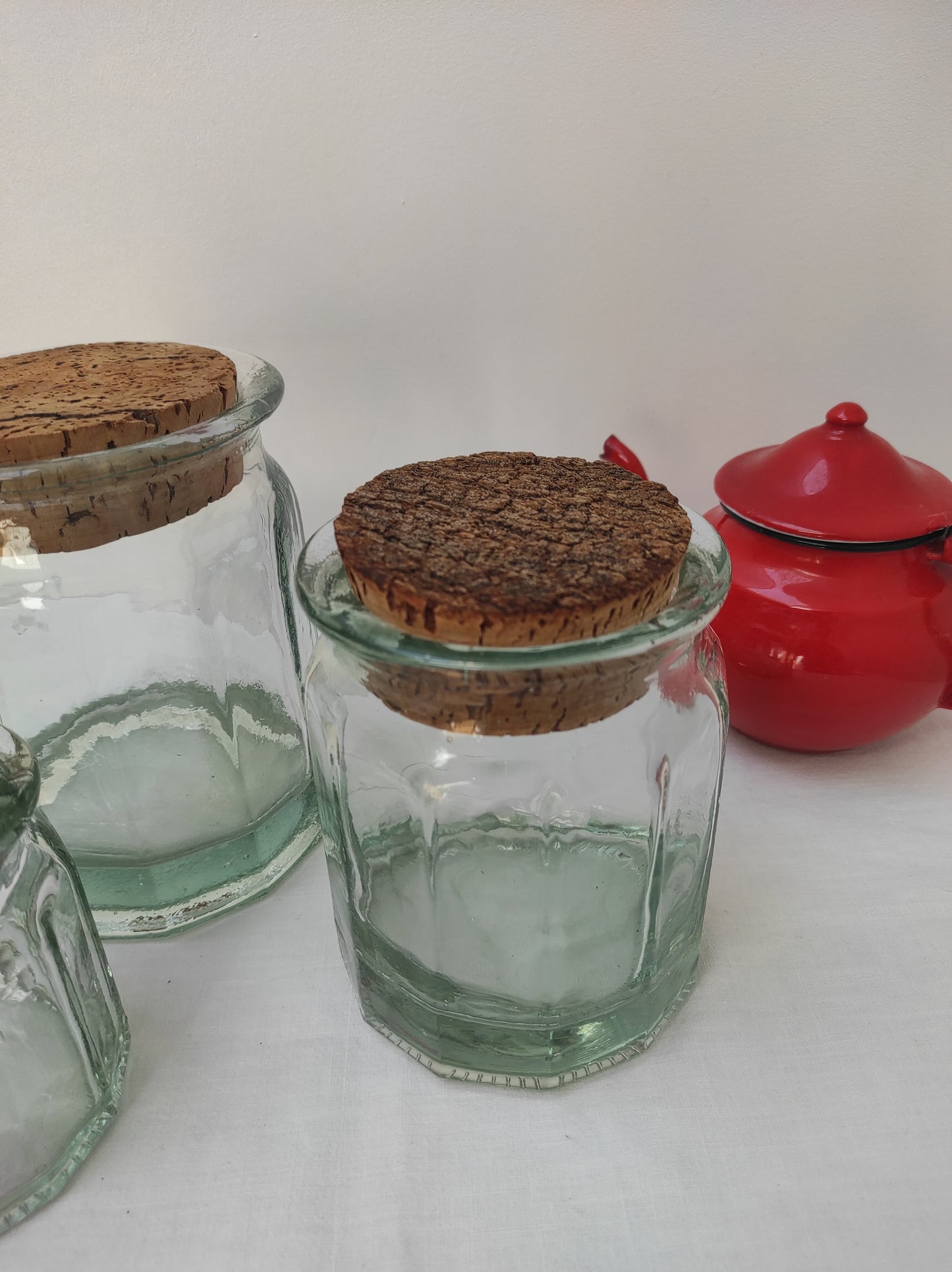 Bocal en verre vintage de 15 cm