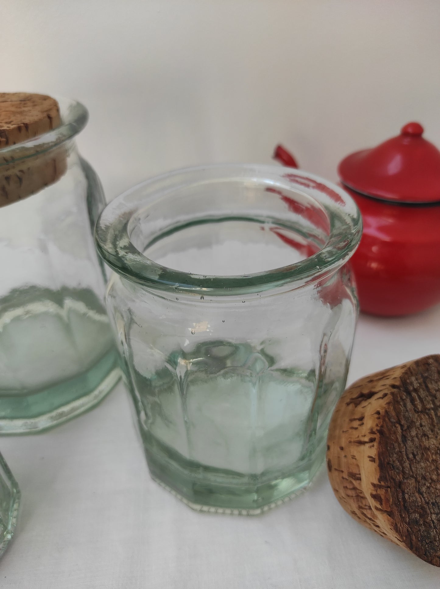 Bocal en verre vintage de 15 cm