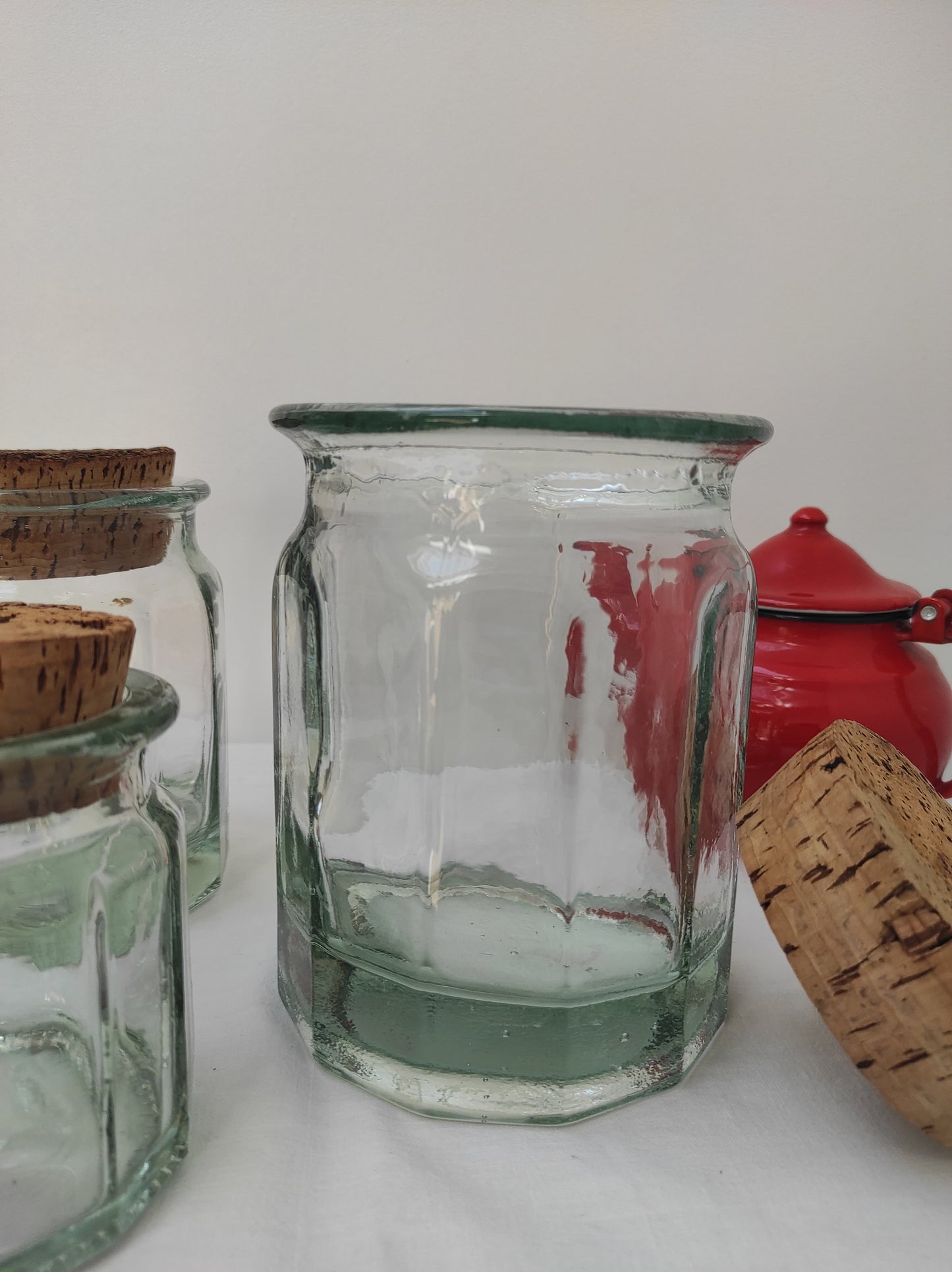 Bocal en verre vintage de 16 cm