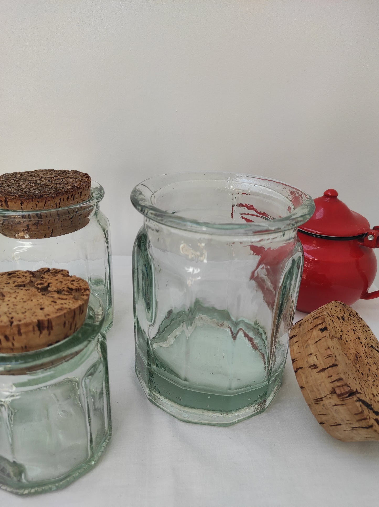 Bocal en verre vintage de 16 cm