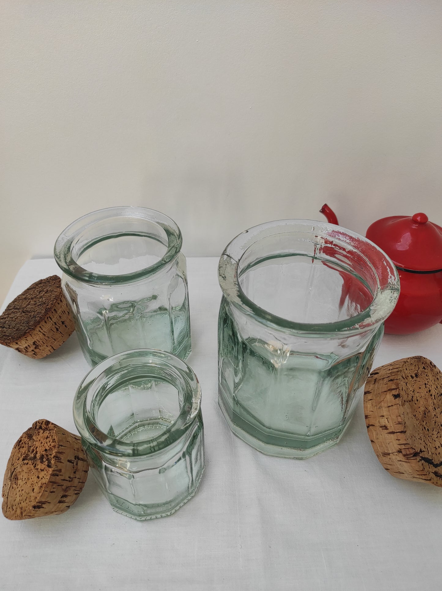 Bocal en verre vintage de 16 cm