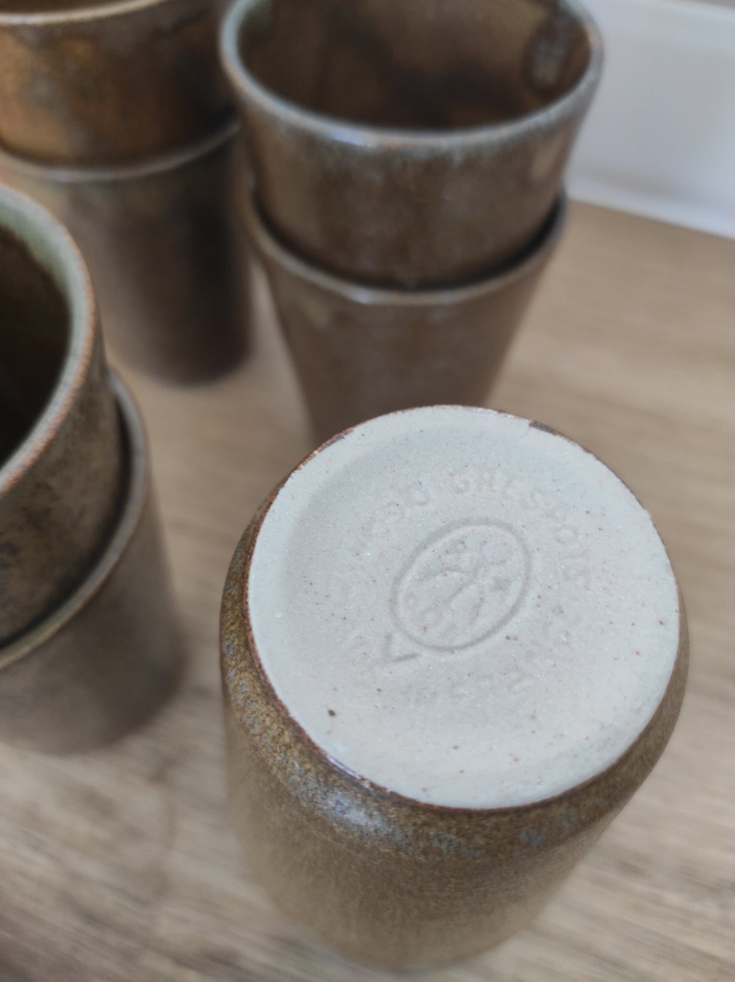 Set de 8 verres gobelets en grès Digoin