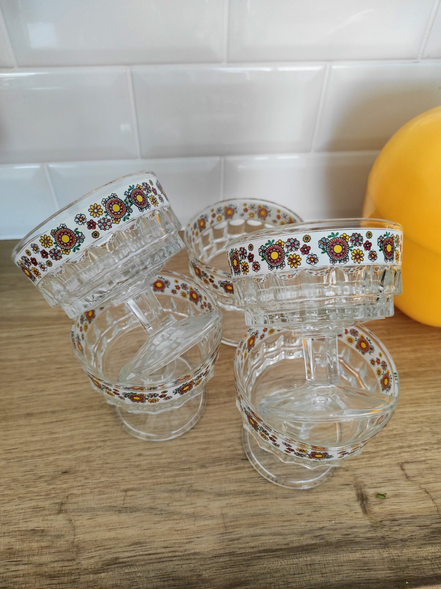 Set de 5 coupes à fruits/coupe à glace vintage