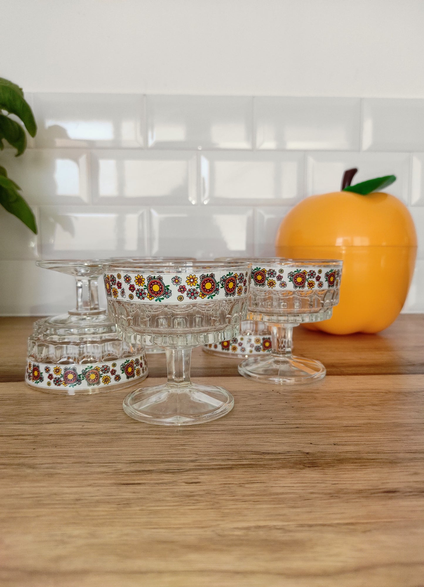 Set de 5 coupes à fruits/coupe à glace vintage