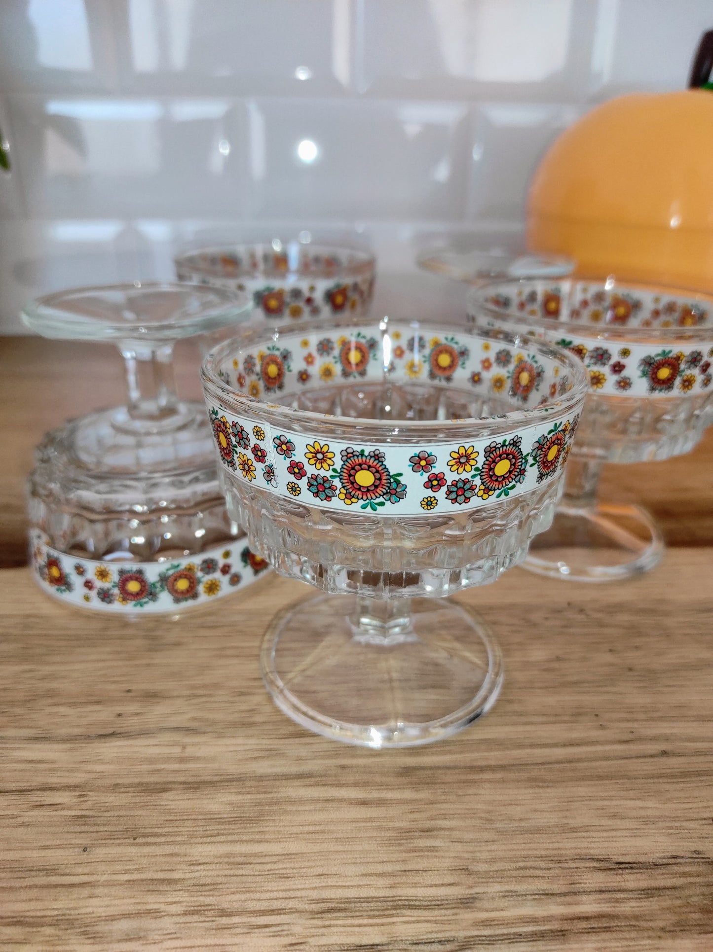 Set de 5 coupes à fruits/coupe à glace vintage
