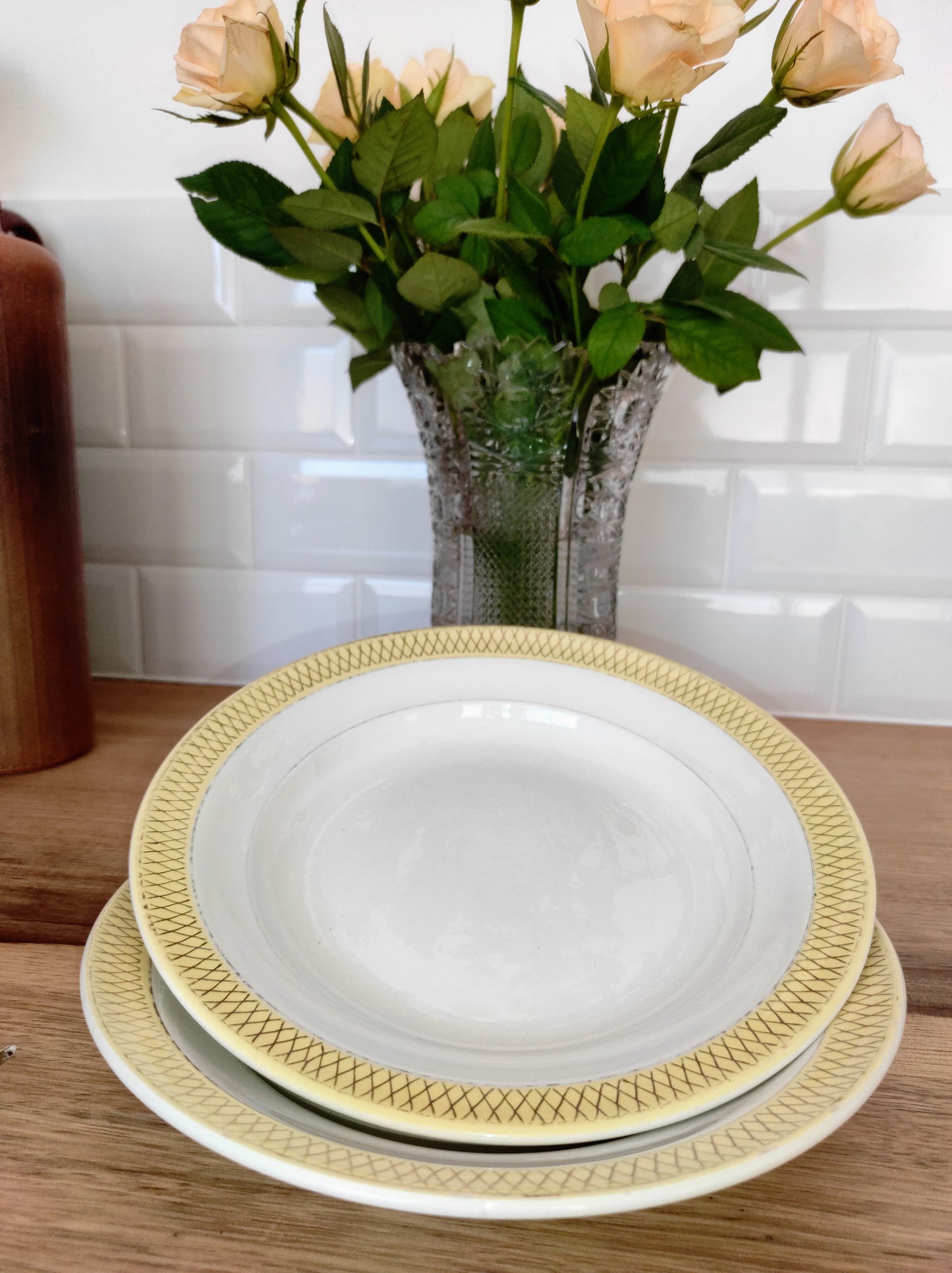 Set de 2 assiettes creuses en céramique Ceranord St Amand.