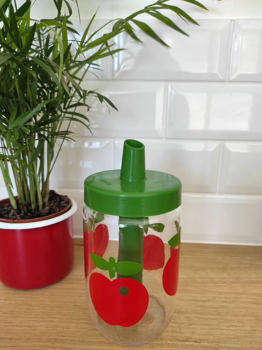 Pot/bocal de conservation Henkel Vintage sucrier motif pomme