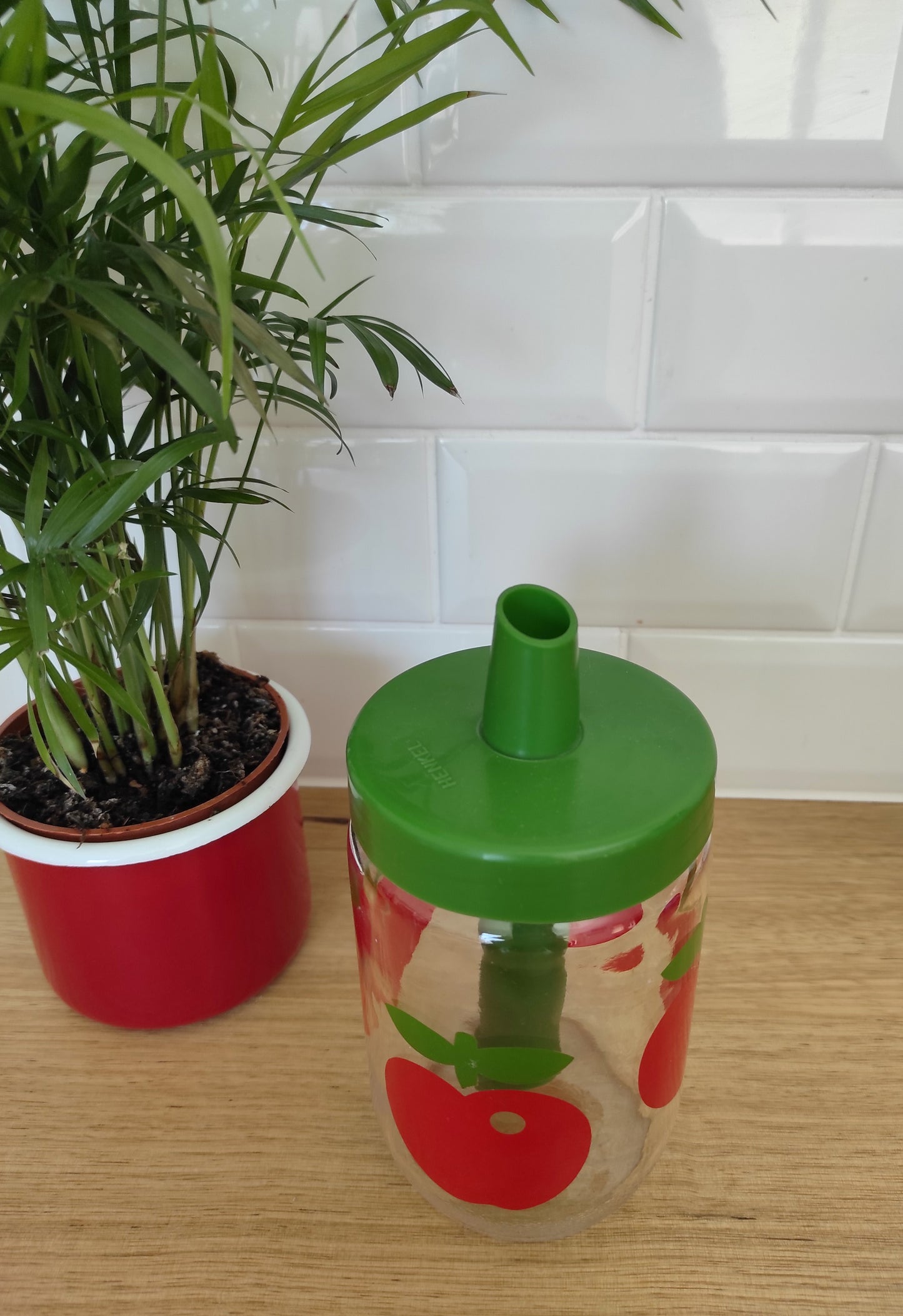 Pot/bocal de conservation Henkel Vintage sucrier motif pomme
