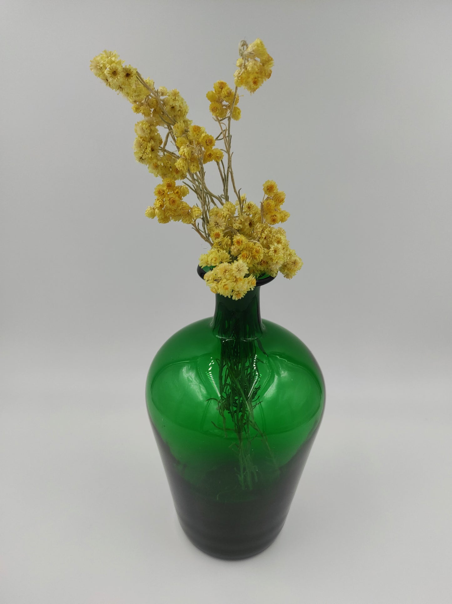 Petite carafe/vase en verre vert