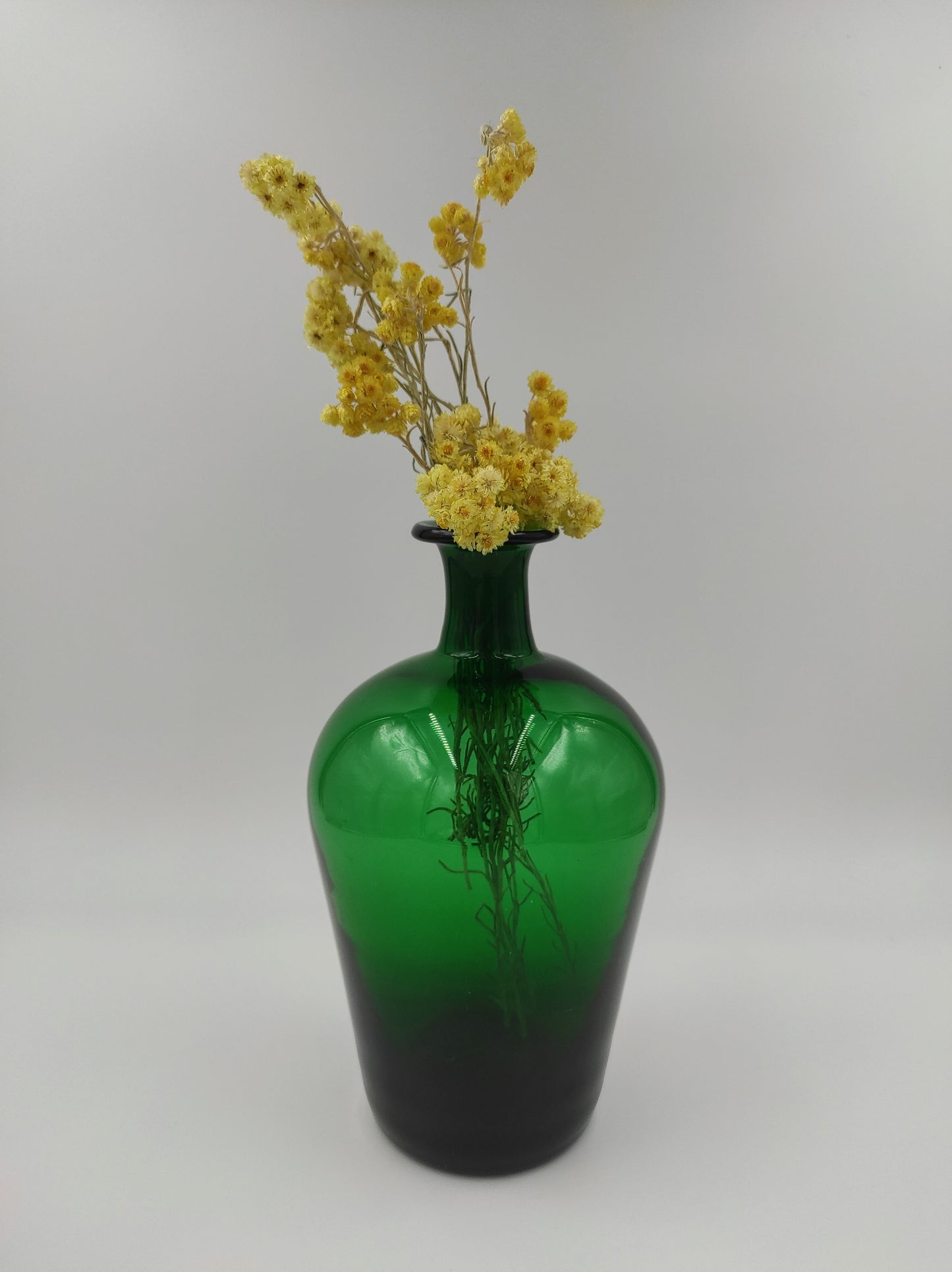 Petite carafe/vase en verre vert