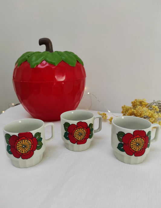 Set de 3 tasses à café en porcelaine Weidmann des années 70