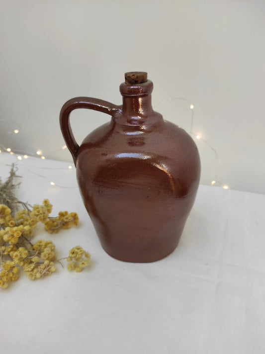 Ancien pichet/carafe en grès vernissé, année 70, années 80, vintage, poterie, terre cuite