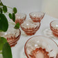 Set de 6 coupelles en verre rose Art Déco années 50