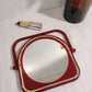 Miroir à poser en plastique rouge vintage