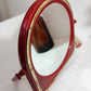 Miroir à poser en plastique rouge vintage